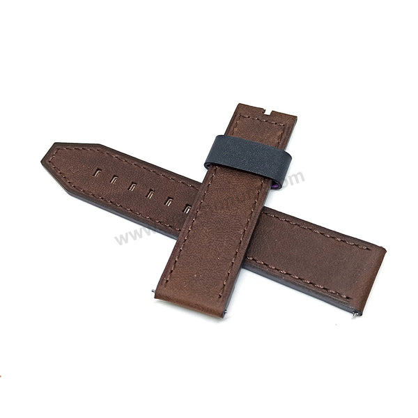 Fossil FS4656 Machine Medium Fits with 22mm Vintage Brown Genuine Leather Replacement Watch Band Strap