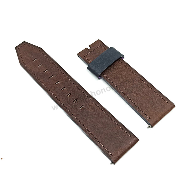 Fossil FS4656 Machine Medium Fits with 22mm Vintage Brown Genuine Leather Replacement Watch Band Strap