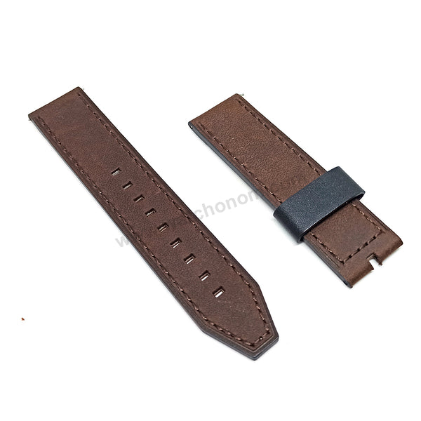 Fossil FS4656 Machine Medium Fits with 22mm Vintage Brown Genuine Leather Replacement Watch Band Strap