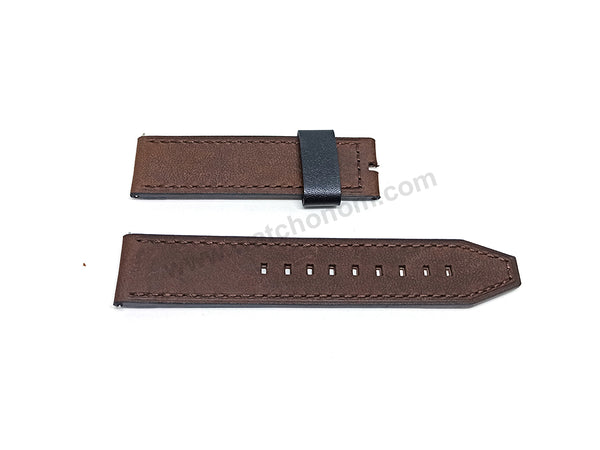 Fossil FS4656 Machine Medium Fits with 22mm Vintage Brown Genuine Leather Replacement Watch Band Strap