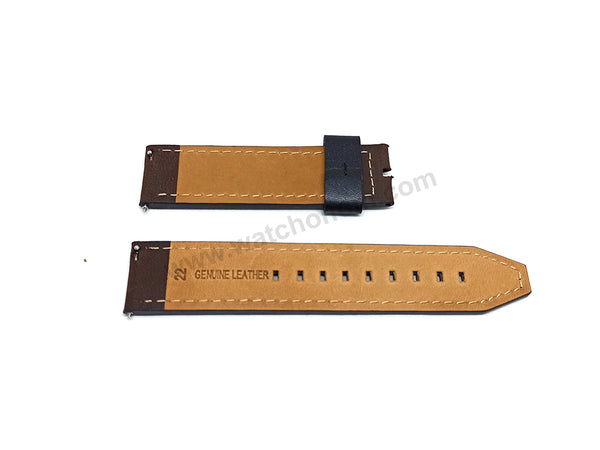 Fossil FS4656 Machine Medium Fits with 22mm Vintage Brown Genuine Leather Replacement Watch Band Strap