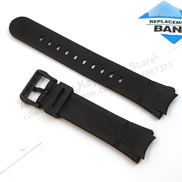 2x SETS Black Rubber Watch Band / Strap Compatible for Casio Edifice EF-305 , EF-305D