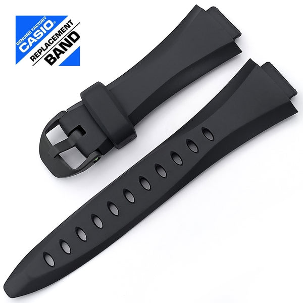 Casio W-733H Replacement Watch Band Strap - Genuine 16mm Black Rubber NOS