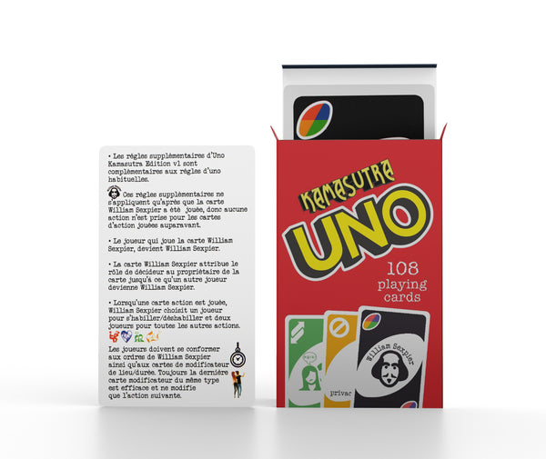 Uno Kamasutra - Sex Positions Printed 108 Playing Uno Cards - Uno Card Game Night Party