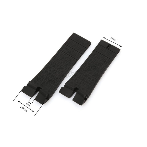 Fits/For Roger Dubuis Excalibur and EasyDrive - 26mm Black High Quality Rubber ES45 Watch Band Strap Belt