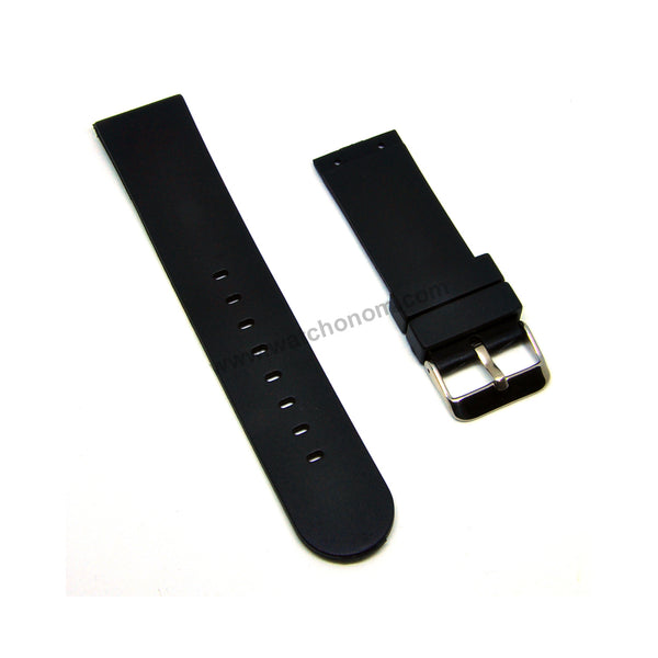 Welder K24 3003 / 3100 / 3101 Compatible with 23mm Black Rubber Replacement Watch Band / Strap