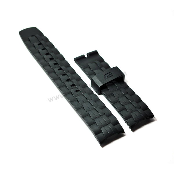 2x SETS Black Rubber Watch Bands Straps Belts Fits with Casio Edifice EF-550 , EF-550D , EF-550RBSP