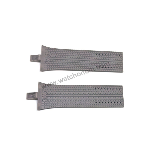 Porsche Design Flat Six P6360 27mm GRAY Rubber Watch Band-Strap 6360