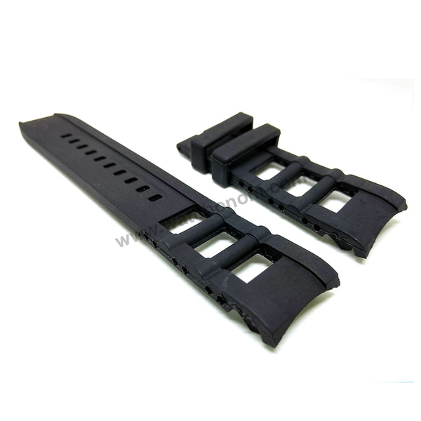 Fits/For Invicta Pro Diver 20382 , 20383 , 20384 , 21776 , 21777 , 21778 - Black Rubber Replacement Watch Band Strap Belt