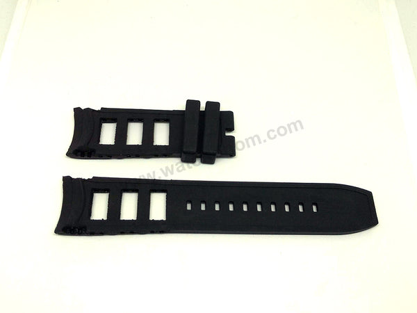 Fits/For Invicta Pro Diver 20382 , 20383 , 20384 , 21776 , 21777 , 21778 - Black Rubber Replacement Watch Band Strap Belt