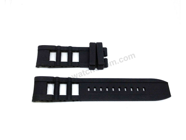 Fits/For Invicta Pro Diver 20382 , 20383 , 20384 , 21776 , 21777 , 21778 - Black Rubber Replacement Watch Band Strap Belt