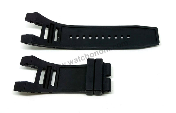 Fits/For Invicta Subaqua NOMA IV 4 43909 , 43910 , 43911 - Black Rubber Replacement Watch Band Strap Belt