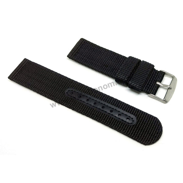 Seiko 5 - 7T94-0BF0 - SNN213P1 -  Fits with 22mm Black Nylon Knit Replacement Watch Band Strap