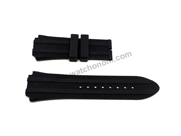 Fits/For Guess Collection GC W0674G6 , W0674G3 , W0674G8 - 20mm Black Rubber Silicone Replacement Watch Band Strap