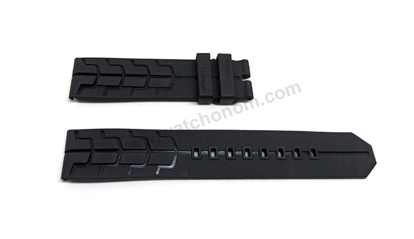 22mm Black Rubber/Silicone with Black Line Replacement Watch Strap Band Fits with Tag Heuer Formula 1  Senna
