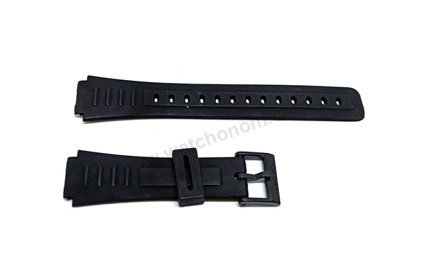 Fits/For Casio CMD-10 , CMD-20 , CMD-30 , CMD-65 , EXP-10 , ABC-30 , BP-100 - 17mm Black Rubber Silicone Replacement Remote Control Watch Band Strap Belt