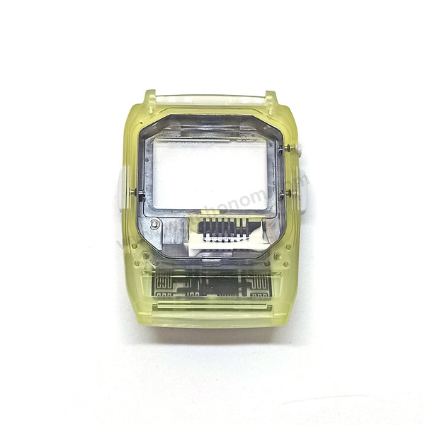 NOS Genuine Casio Micro Cosmos DBC-63MC-9T Telememo 50 - Transparent Light Green Rubber Watch Band Strap Belt - Case Bezel Set