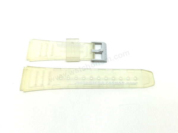 NOS Genuine Casio Micro Cosmos DBC-63MC Telememo 50 Transparent Gray Rubber Watch Band Strap - Case Bezel Set