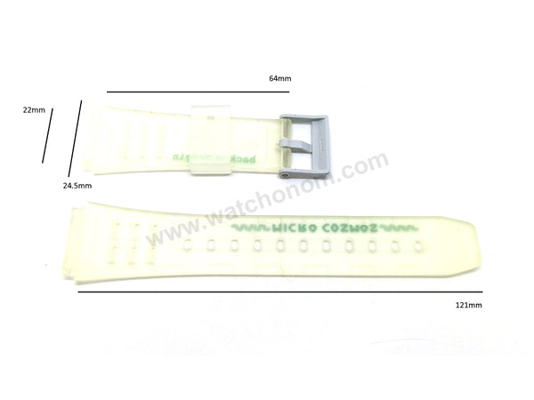 NOS Genuine Casio Micro Cosmos DBC-63MC Gray-Green Rubber Watch Band Strap - Case Bezel Set