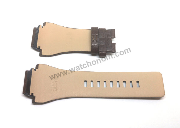 Compatible. Diesel DZ1267 , DZ1268 - 24mm Brown Genuine Leather Watch Strap Band