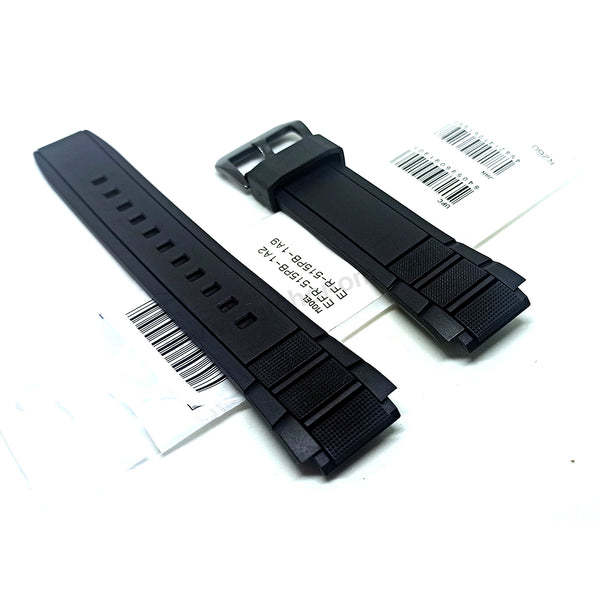 Genuine Casio Edifice EFR-515PB - 19mm Black Rubber Silicone Replacement Watch Band Strap Belt