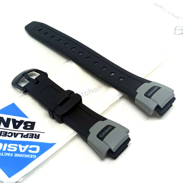 Genuine Casio LW-120H - 9mm Black Rubber Watch Band Strap - RARE Belt