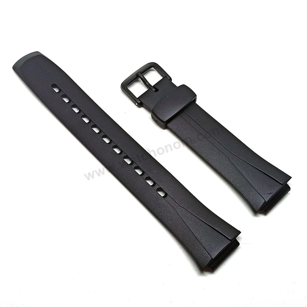 Genuine Casio WL-S21H - 16mm Black Rubber Silicone Replacement Watch Band Strap Belt