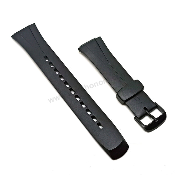 Genuine Casio WL-S21H - 16mm Black Rubber Silicone Replacement Watch Band Strap Belt