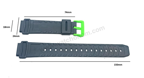 Genuine Original Casio SKX-1000 - Watch Band Strap 18mm Gray Rubber Replacement Belt - NOS Authentic