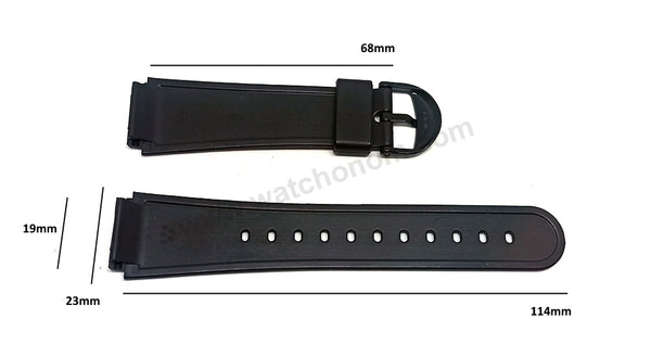 Genuine Casio FTP-30 Flip Top Data bank Calculator Tele Memory 50 fits/for 19mm Black Rubber Replacement Watch Band Strap Belt - NOS Authentic