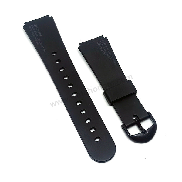 Genuine Casio FTP-30 Flip Top Data bank Calculator Tele Memory 50 fits/for 19mm Black Rubber Replacement Watch Band Strap Belt - NOS Authentic