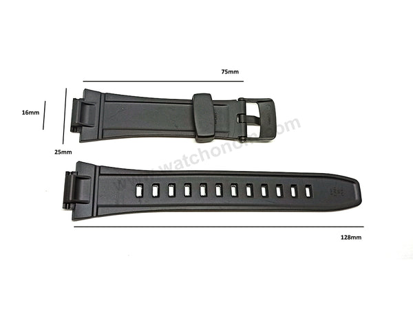 Original Casio CPW-500H Watch Band Strap - 16mm Black Rubber Rare Belt