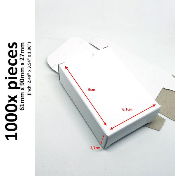 6.1x9x2.7cm (2.40"x3.54"x1.06") - White Paper Box Gift Small Sized Items Packaging Card Deck , Tie and Handkerchief