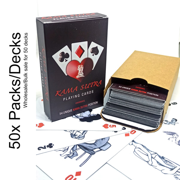 50x Packs/Decks - Wholesale - Kamasutra - Sex Positions Printed Playing Cards - 54 Diffrerent Positions Deck