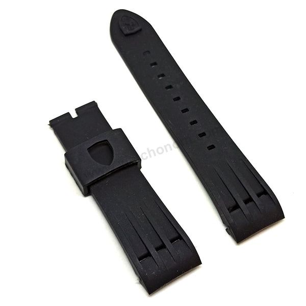 Fits/for Scuderia Ferrari SF.13.1.29.016* - 24mm Black Rubber Replacement Watch Band Strap Belt