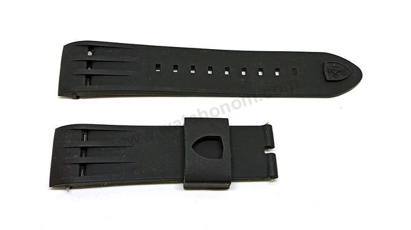 Fits/for Scuderia Ferrari SF.13.1.29.016* - 24mm Black Rubber Replacement Watch Band Strap Belt