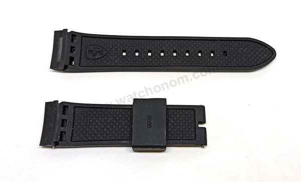 Fits/for Scuderia Ferrari SF.13.1.29.016* - 24mm Black Rubber Replacement Watch Band Strap Belt