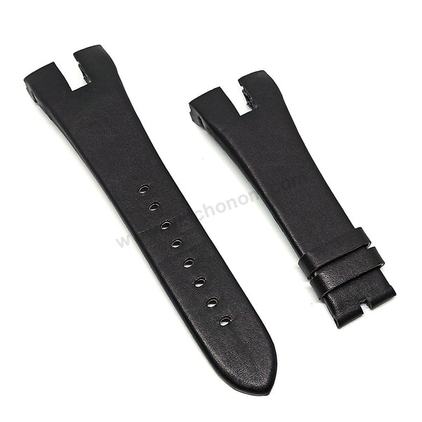 28mm Handmade Black Genuine Leather Watch Band Strap Compatible For Seiko Arctura 7L22-0AT0 - SNL045P1 , SNL047P1 , SNL049P1 , SNL051P1 , SNL60P1