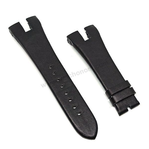 28mm Handmade Black Genuine Leather Watch Band Strap Compatible For Seiko Arctura 7T62-0JA0 SNAC21P1 , SNAC19P1