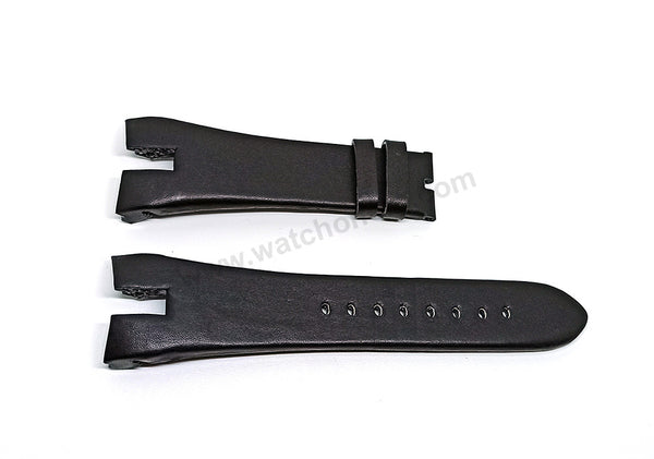 28mm Handmade Black Genuine Leather Watch Band Strap Compatible For Seiko Arctura 7L22-0AT0 - SNL045P1 , SNL047P1 , SNL049P1 , SNL051P1 , SNL60P1