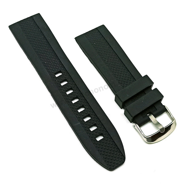 Fits/For Danish Design IQ13Q1020 with Black Silicone/Rubber Replacement Watch Band Strap Belt