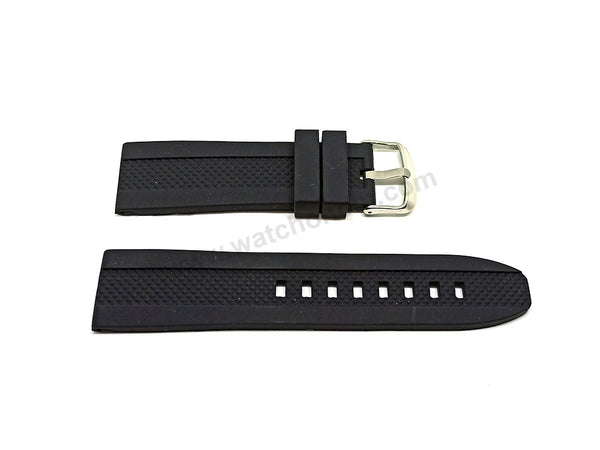 Fits/For Danish Design IQ13Q1020 with Black Silicone/Rubber Replacement Watch Band Strap Belt