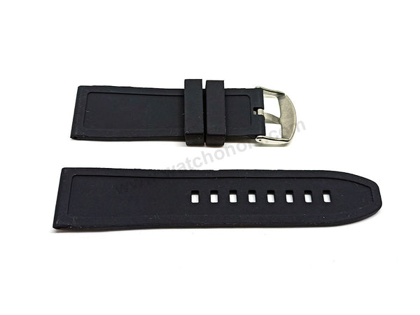 Fits/For Danish Design IQ13Q1020 with Black Silicone/Rubber Replacement Watch Band Strap Belt