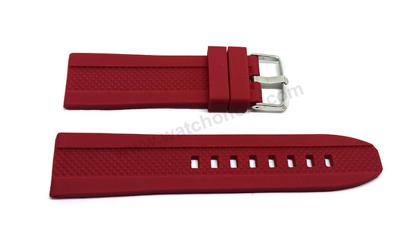 Fits/For Danish Design IQ24Q1020 with Red Silicone/Rubber Replacement Watch Band Strap Belt