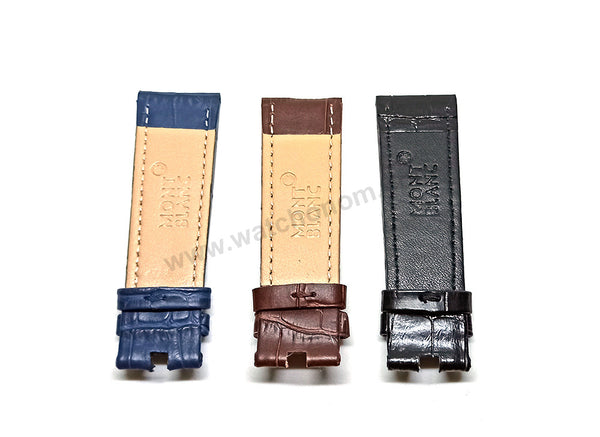Fits/For Mont Blanc Timewalker - 22mm Black , Blue , Brown Replacement Genuine Leather Watch Band Strap