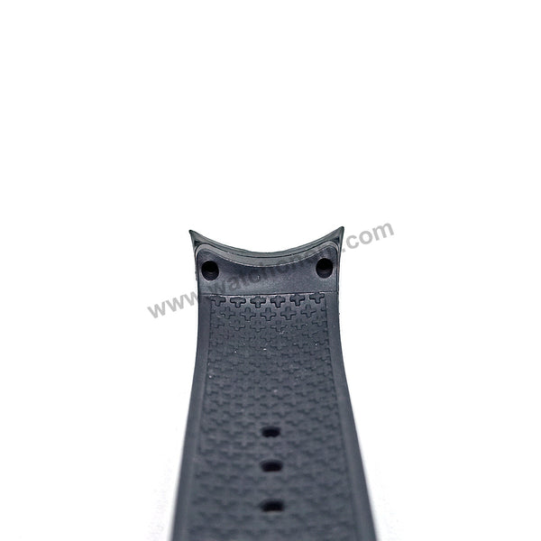 28mm Black Rubber Silicone Replacement Watch Band Strap Compatible with Dice Kayek DK-4000