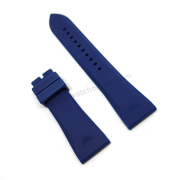 Fits/For Emporio Armani AR4237 , AR4239 , AR0349 , AR0499 - 24mm Black Rubber Silicone Replacement Watch Band Strap Belt