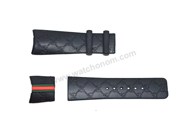 Gucci YA114-2/071 i-gucci digital watch 114, 114-2, YA114207, 316L Fits with 26mm Black Rubber Watch Band / Strap