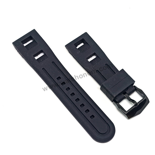 24mm Black Soft Silicone Watch Band Strap Compatible For Jorg Hysek Abyss