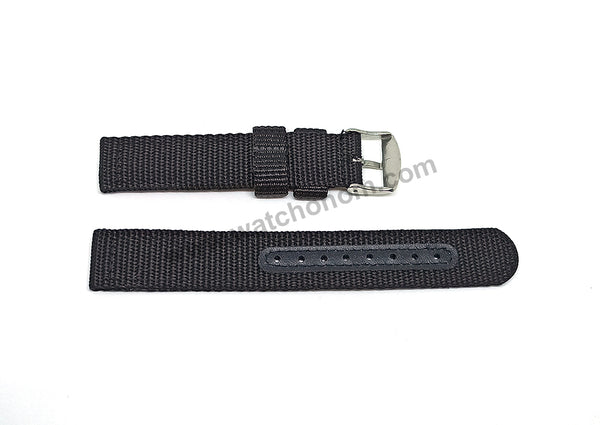 Seiko 5 - 7S26-02J0 - SNK809K2 , SNK817K1 , SNKN33K1 Fits with 18mm Black Nylon Knit Replacement Watch Band Strap